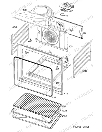 Взрыв-схема плиты (духовки) Aeg EPE551220M - Схема узла Oven